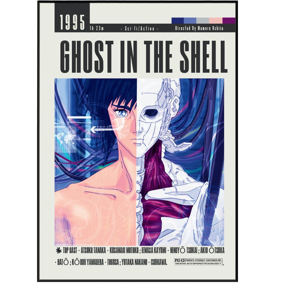 Ghost in the Shell (1995) Movie Poster - 98 Types StudioModern Minimal Movies