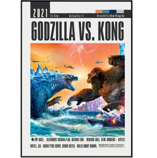 Godzilla vs. Kong (2021) Movie Poster - 98 Types StudioModern Minimal Movies