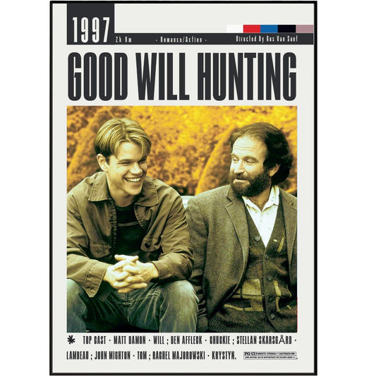 Good Will Hunting (1997) Movie Poster - 98 Types StudioModern Minimal Movies