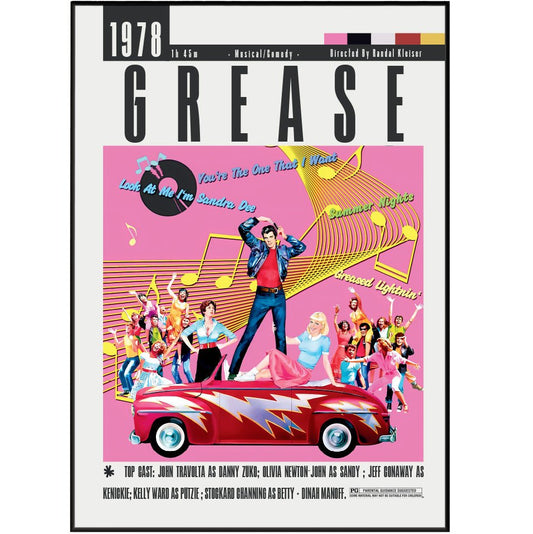 Grease (1978) Movies Posters - 98 Types StudioModern Minimal Movies