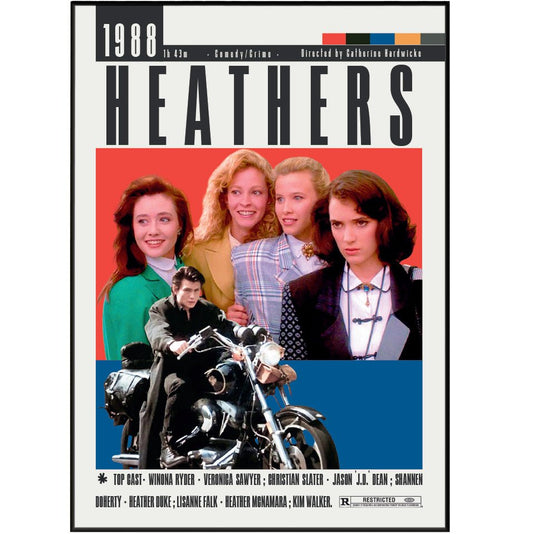 Heathers (1988) Movie Poster - 98 Types StudioModern Minimal Movies