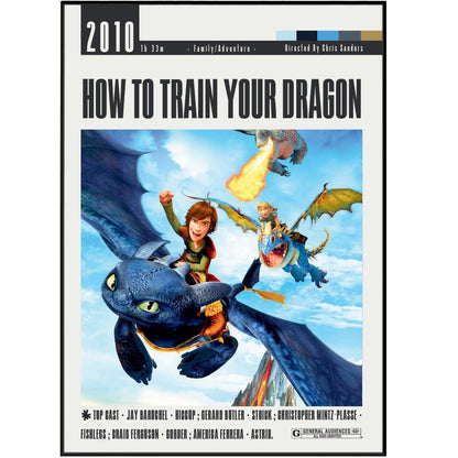 How to Train Your Dragon (2010) Movie Poster - 98 Types StudioModern Minimal Movies