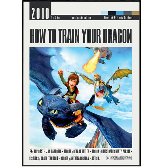 How to Train Your Dragon (2010) Movie Poster - 98 Types StudioModern Minimal Movies