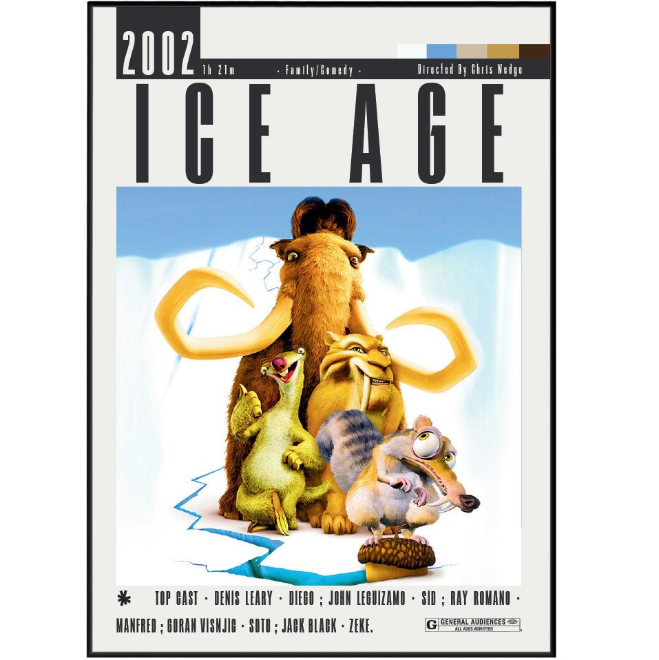 Ice Age (2002) Movie Poster - 98 Types StudioModern Minimal Movies