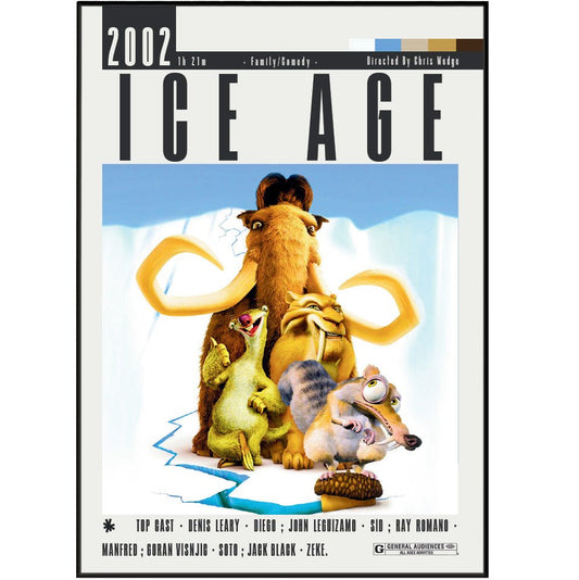 Ice Age (2002) Movie Poster - 98 Types StudioModern Minimal Movies