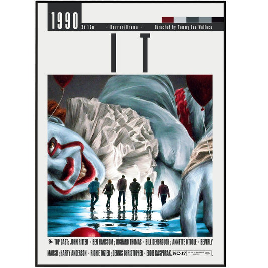 IT (1990) Movie Poster - 98 Types StudioModern Minimal Movies