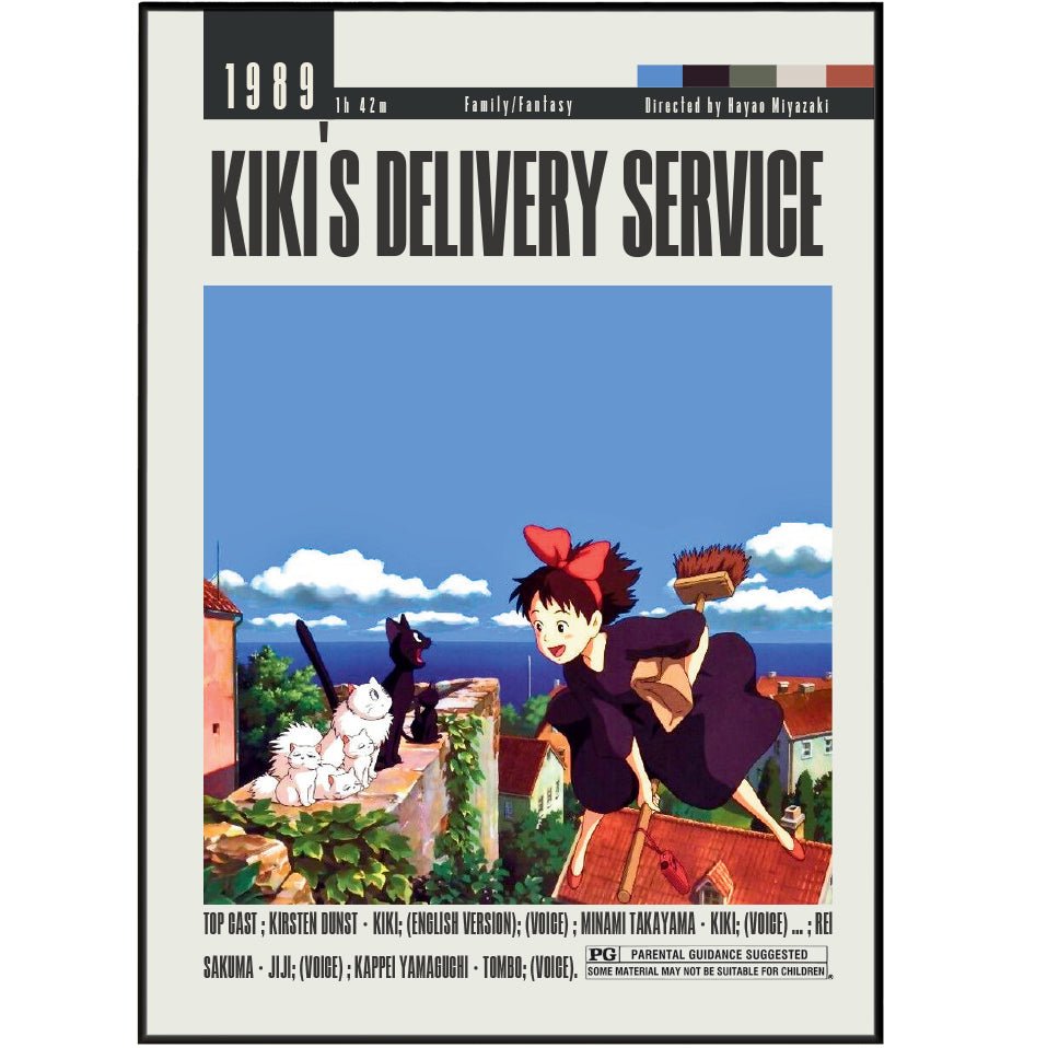 Kiki’s Delivery Service (1989) Anime Poster - 98 Types StudioModern Minimal Movies