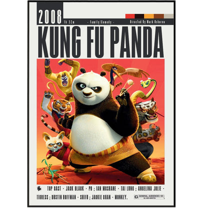Kung Fu Panda (2008) Movie Poster - 98 Types StudioModern Minimal Movies