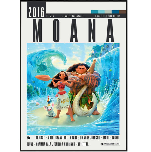Moana (2016) Movie Poster - 98 Types StudioModern Minimal Movies