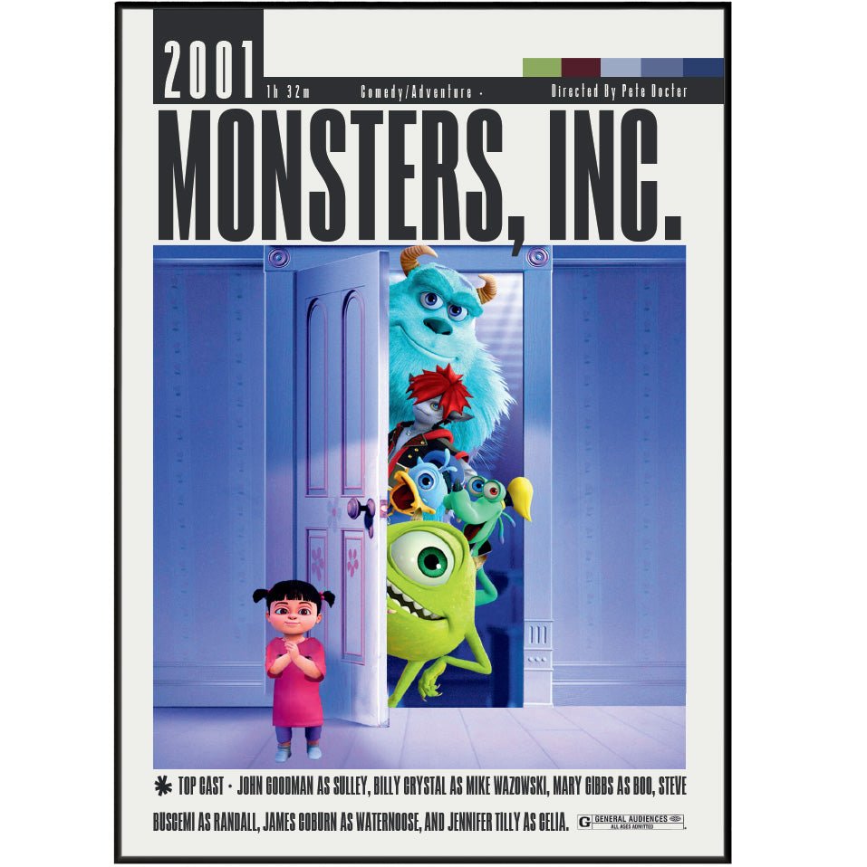 Monsters, Inc. (2001) Movie Poster - 98 Types StudioModern Minimal Movies