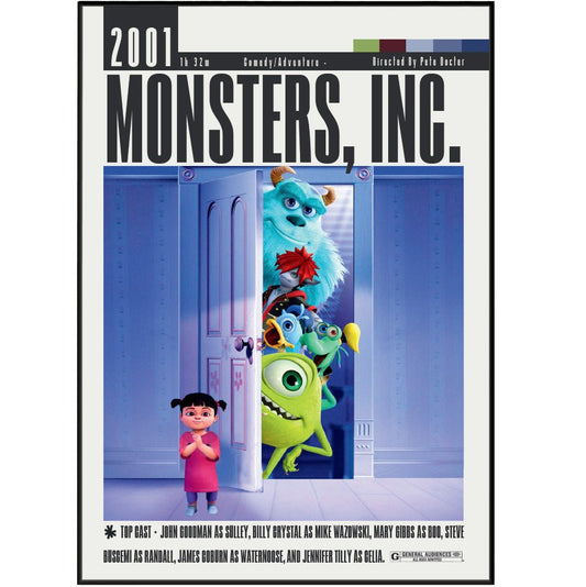 Monsters, Inc. (2001) Movie Poster - 98 Types StudioModern Minimal Movies