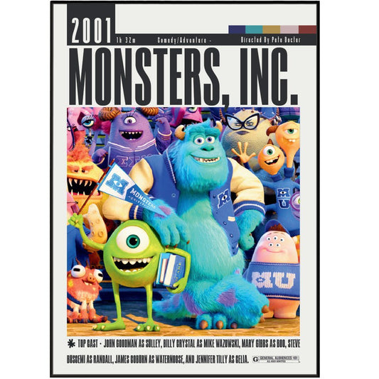 Monsters, Inc. (2001) Movie Posters - 98 Types StudioModern Minimal Movies