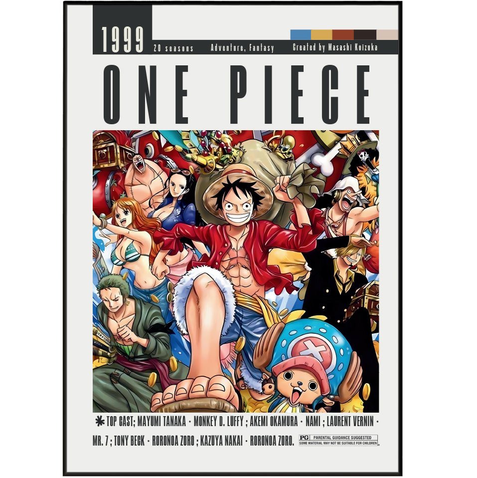 One Piece (1999) Anime Poster - 98 Types StudioModern Minimal Movies