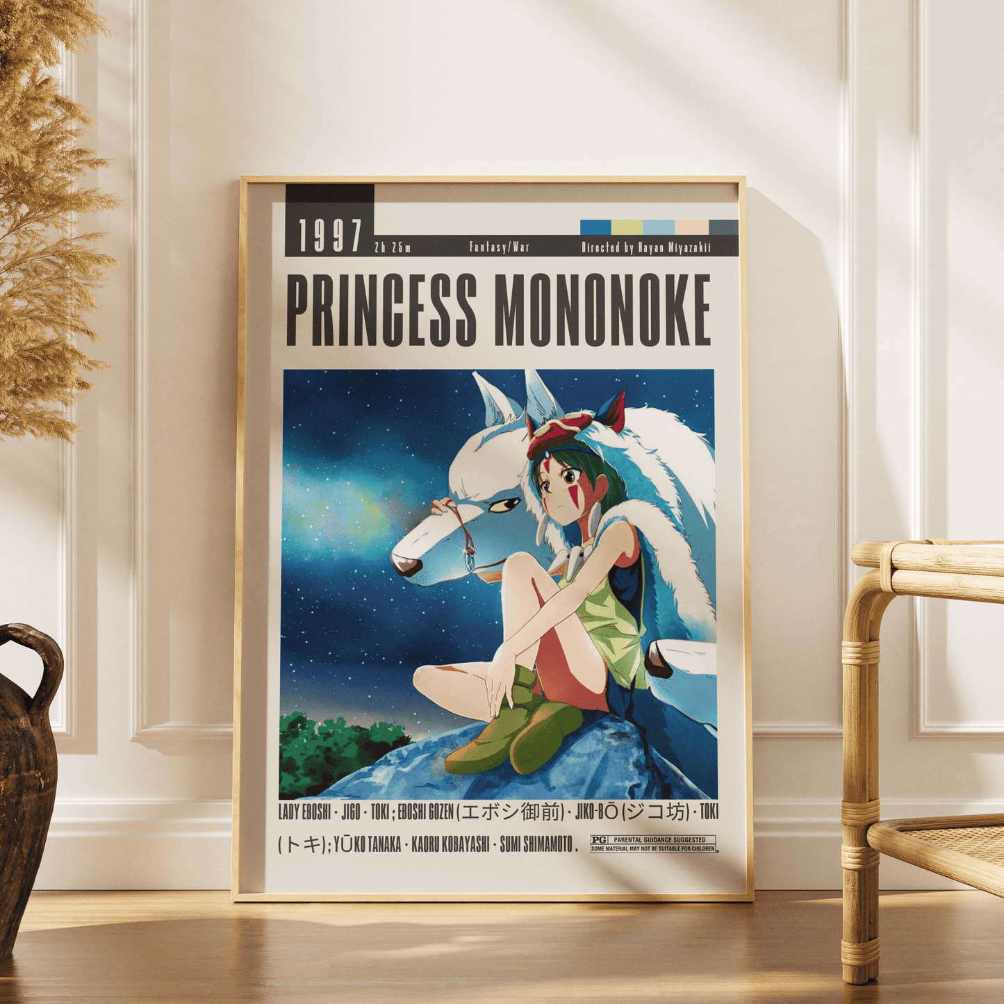 Princess Mononoke (1997) Studio Ghibli Movie Poster - 98 Types StudioModern Minimal Movies