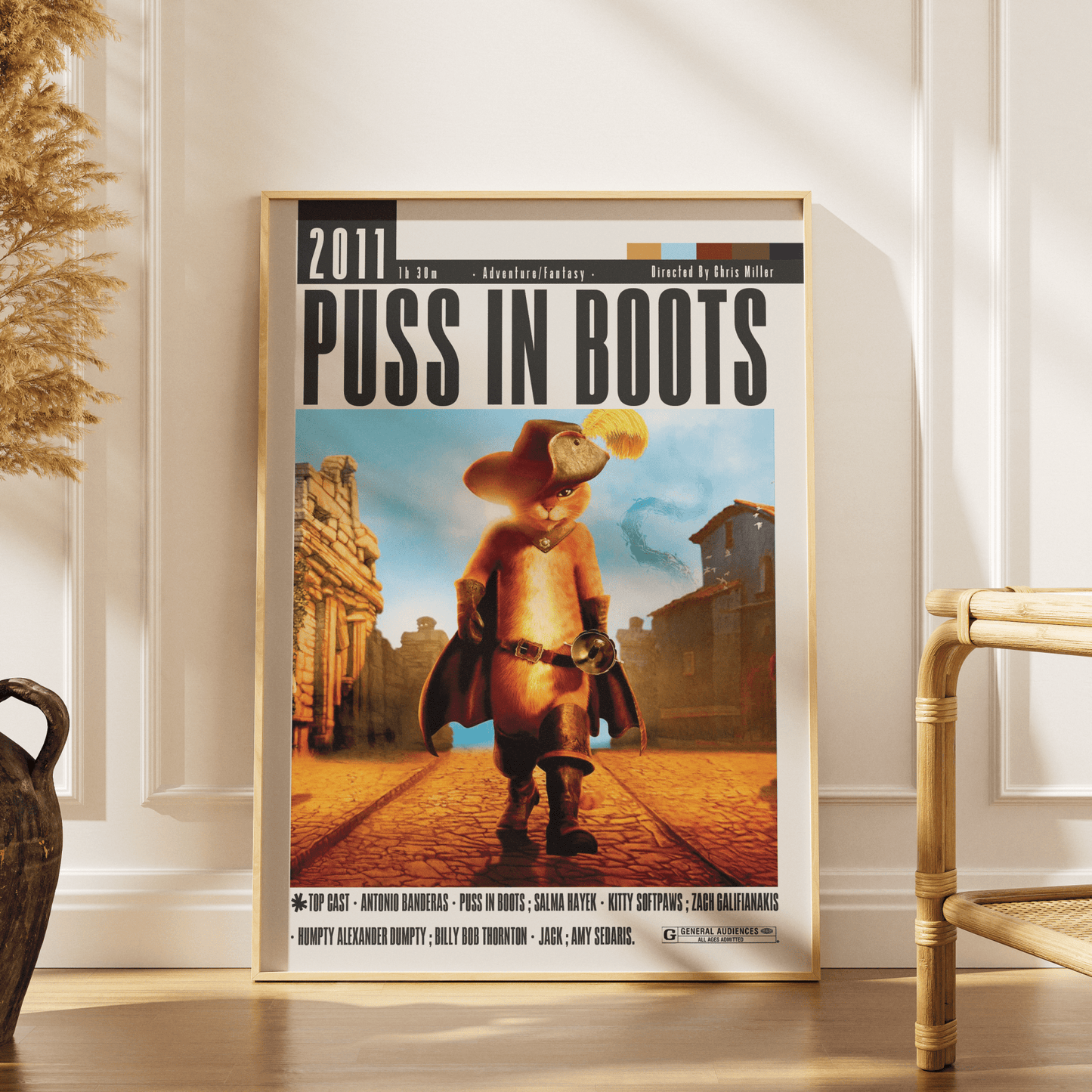 Puss in Boots (2011) Movie Poster - 98 Types StudioModern Minimal Movies