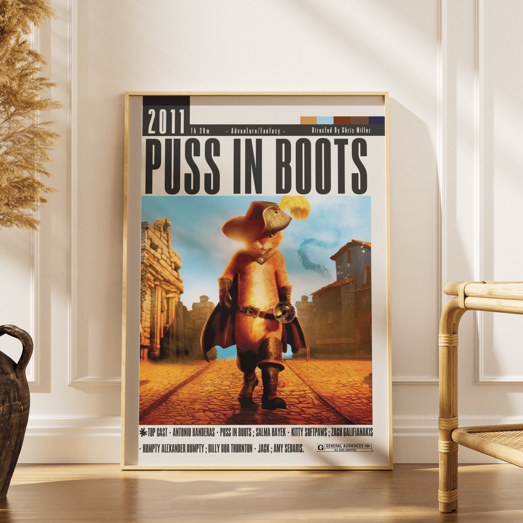Puss in Boots (2011) Movie Poster - 98 Types StudioModern Minimal Movies