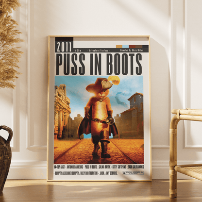 Puss in Boots (2011) Movie Poster - 98 Types StudioModern Minimal Movies