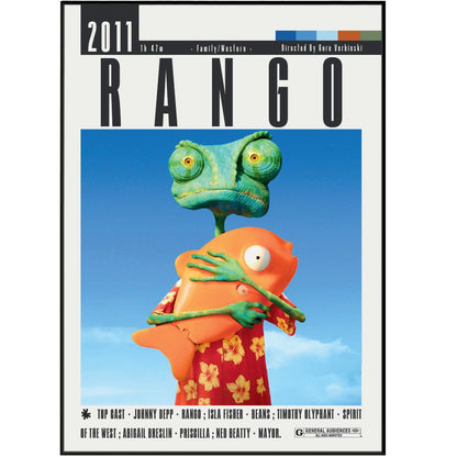 Rango (2011) Movie Poster - 98 Types StudioModern Minimal Movies