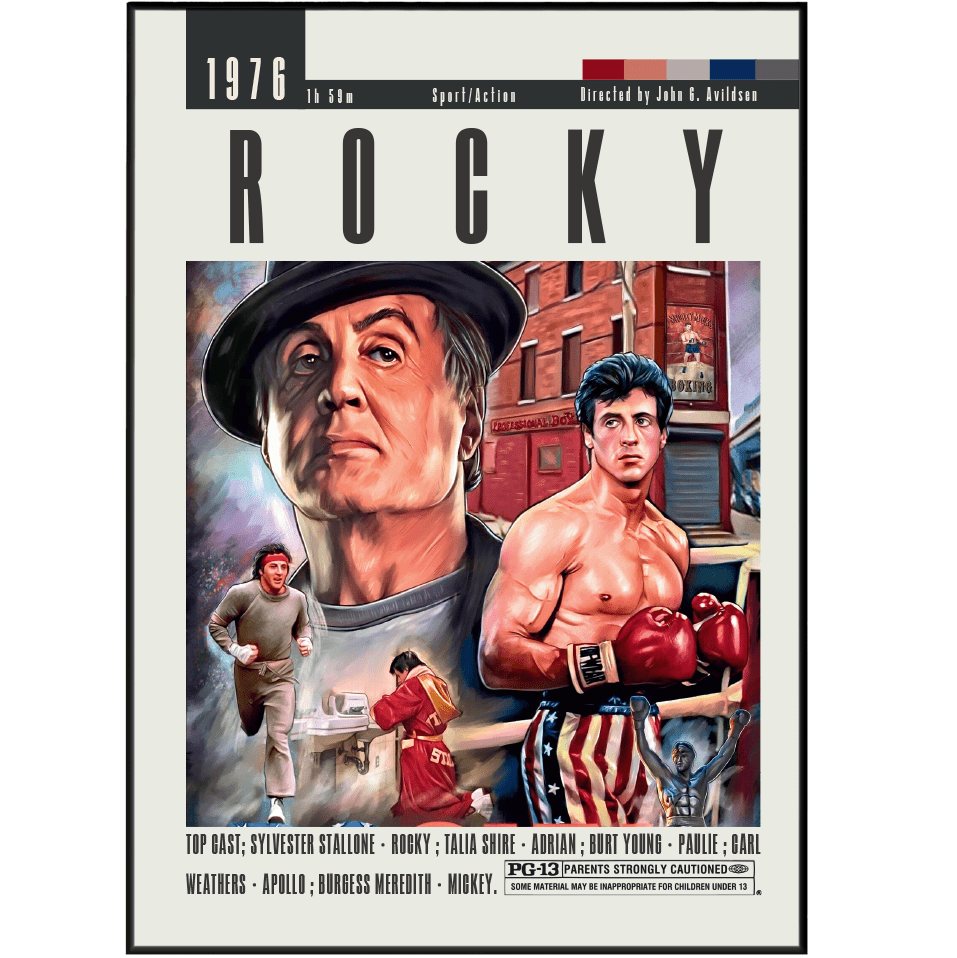 Rocky (1976) Movie Poster - 98 Types StudioModern Minimal Movies