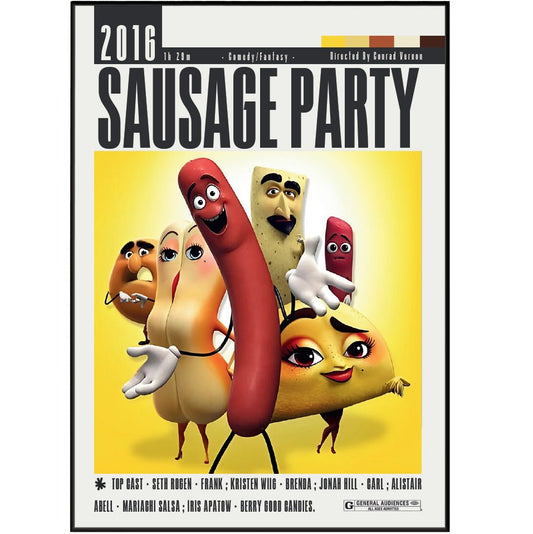 Sausage Party (2016) Movie Poster - 98 Types StudioModern Minimal Movies