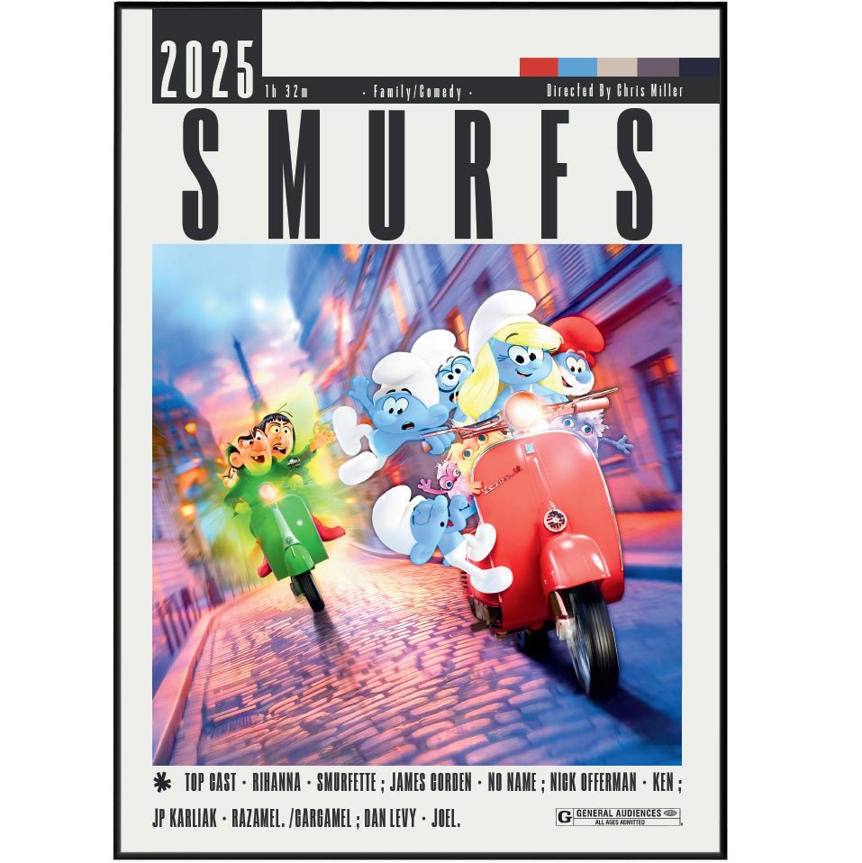 Smurfs (2025) Movie Poster - 98 Types StudioModern Minimal Movies