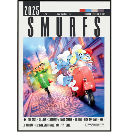 Smurfs (2025) Movie Poster - 98 Types StudioModern Minimal Movies