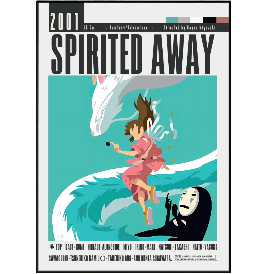 Spirited Away (2001) Studio Ghibli Movie Poster - 98 Types StudioModern Minimal Movies