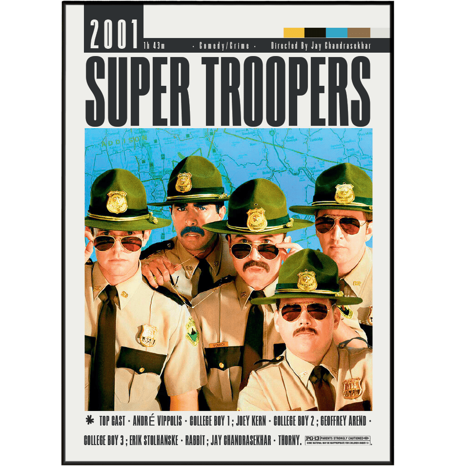 Super Troopers (2001) Movie Posters - 98 Types StudioModern Minimal Movies