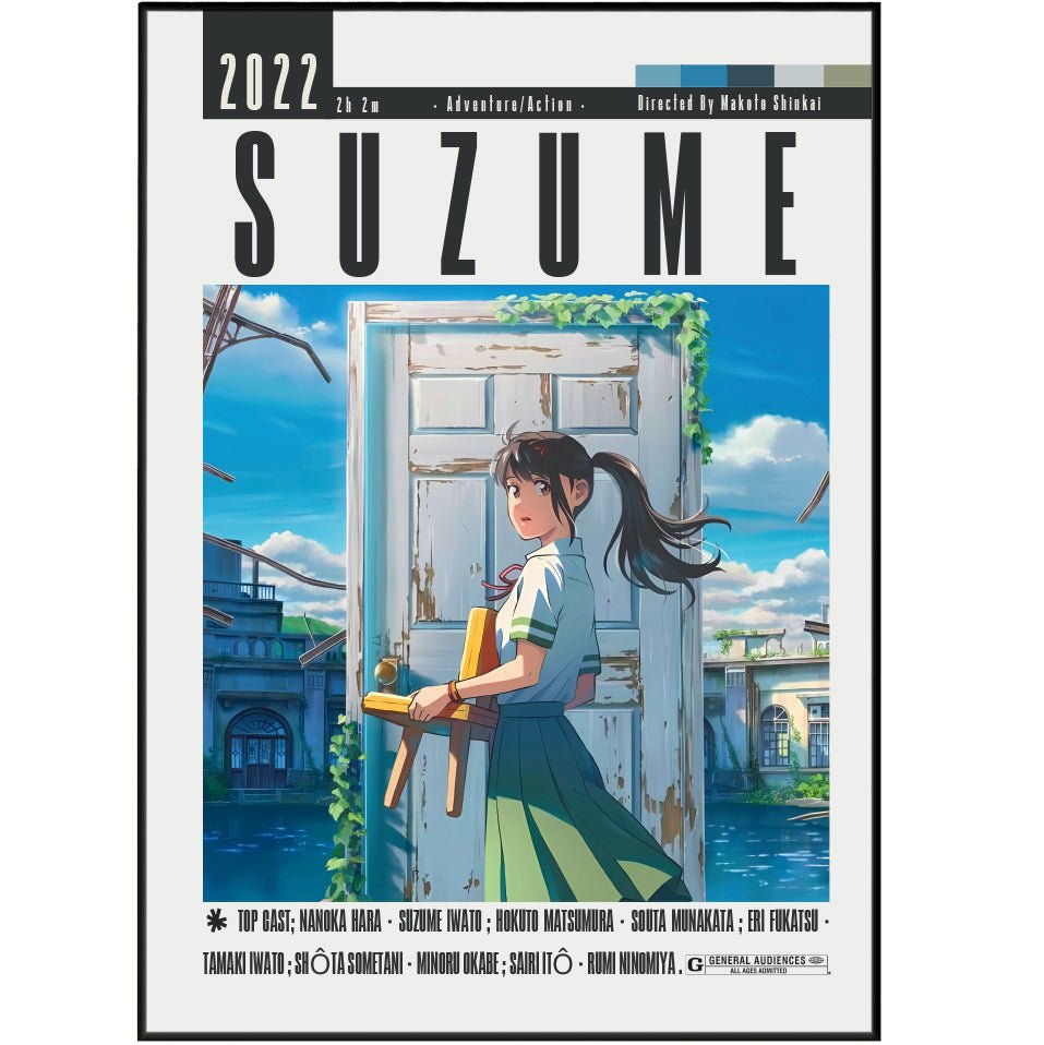 Suzume (2022) Anime Poster - 98 Types StudioModern Minimal Movies