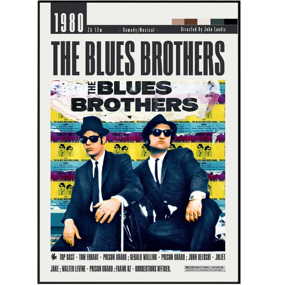 The Blues Brothers (1980) Movie Poster - 98 Types StudioModern Minimal Movies