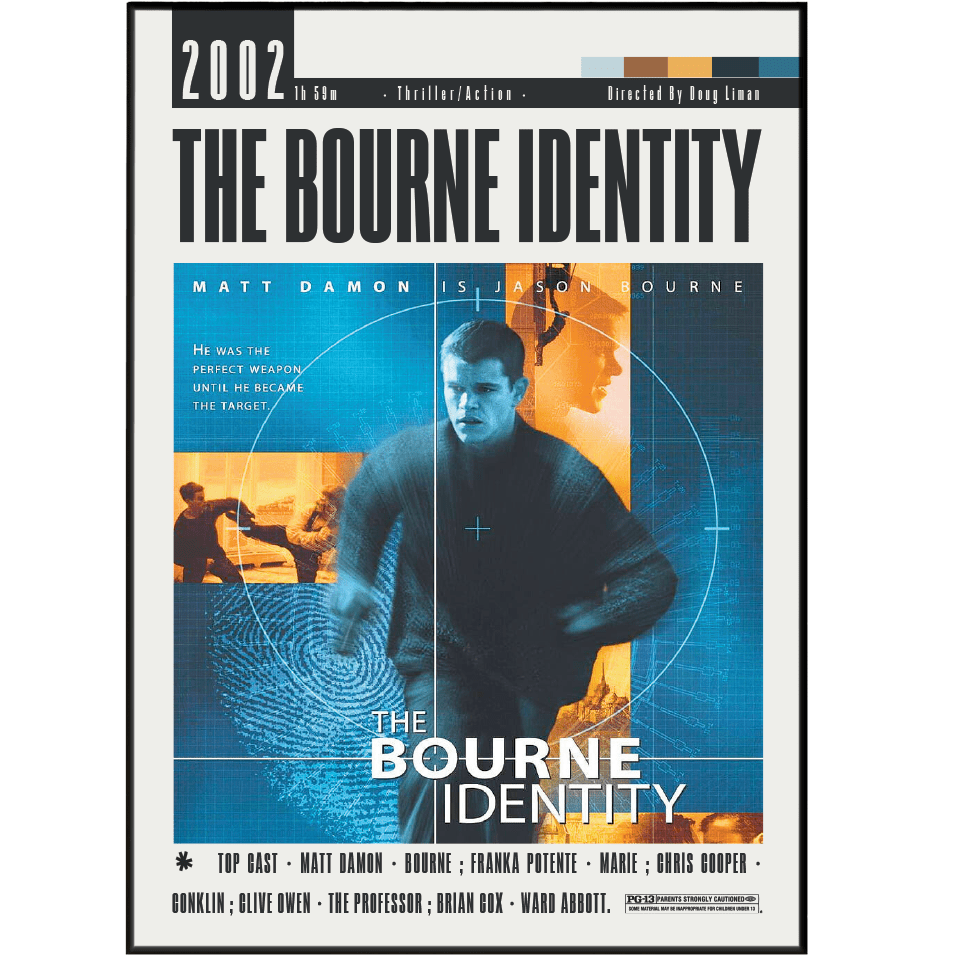 The Bourne Identity (2002) Movie Posters - 98 Types StudioModern Minimal Movies