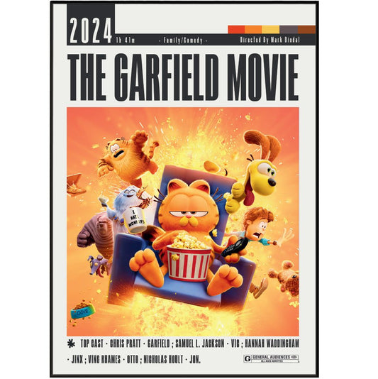 The Garfield Movie (2024) Movie Poster - 98 Types StudioModern Minimal Movies