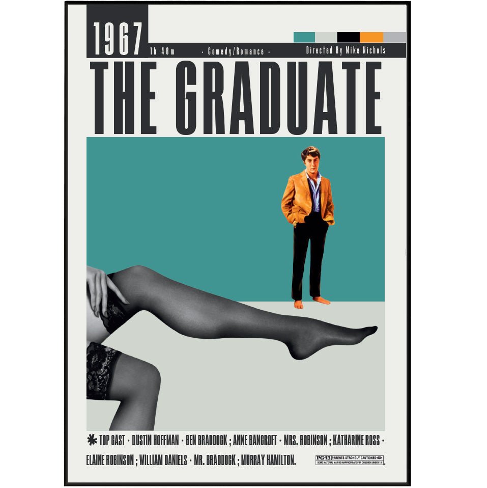 The Graduate (1967) Movie Poster - 98 Types StudioModern Minimal Movies