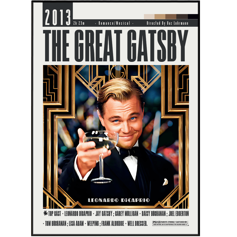 The Great Gatsby (2013) Movies Poster - 98 Types StudioModern Minimal Movies