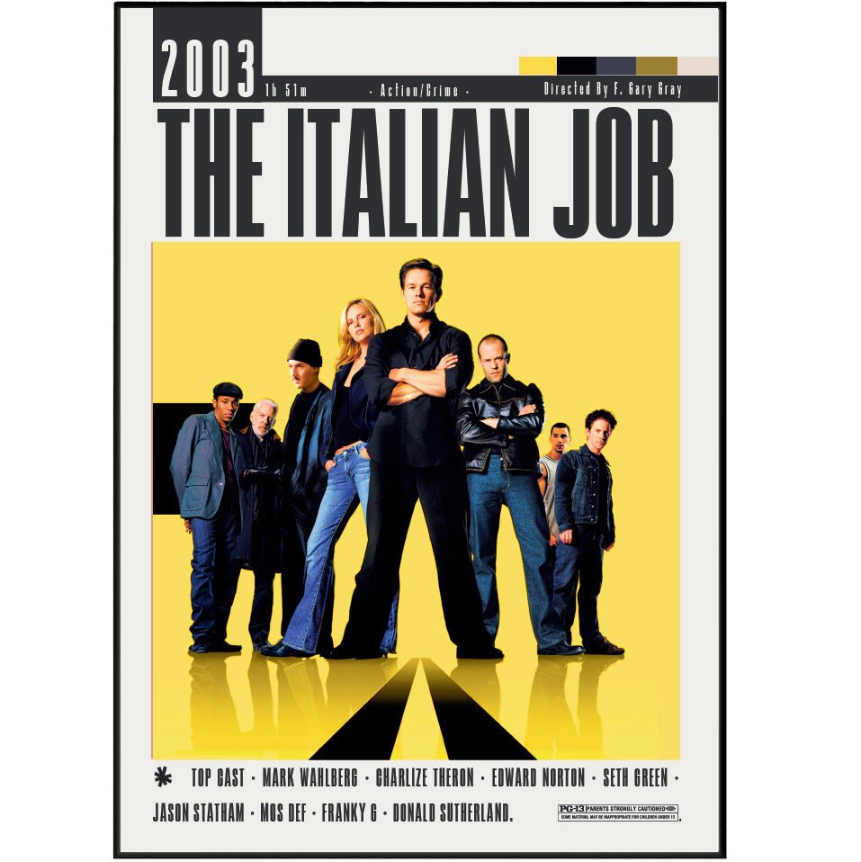 The Italian Job (2003) Movie Poster - 98 Types StudioModern Minimal Movies