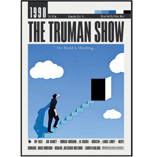 The Truman Show (1998) Movie Poster - 98 Types StudioModern Minimal Movies