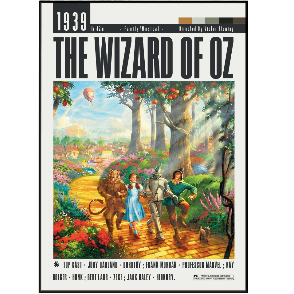 The Wizard of Oz 1939 Movie Poster - 98 Types StudioModern Minimal Movies