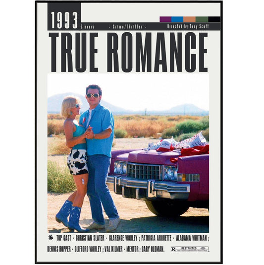 True Romance (1993) Movie Poster - 98 Types StudioModern Minimal Movies