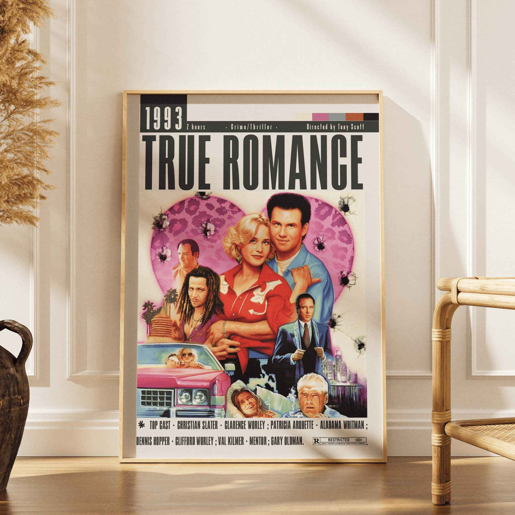 True Romance Movie Poster - 98 Types StudioModern Minimal Movies