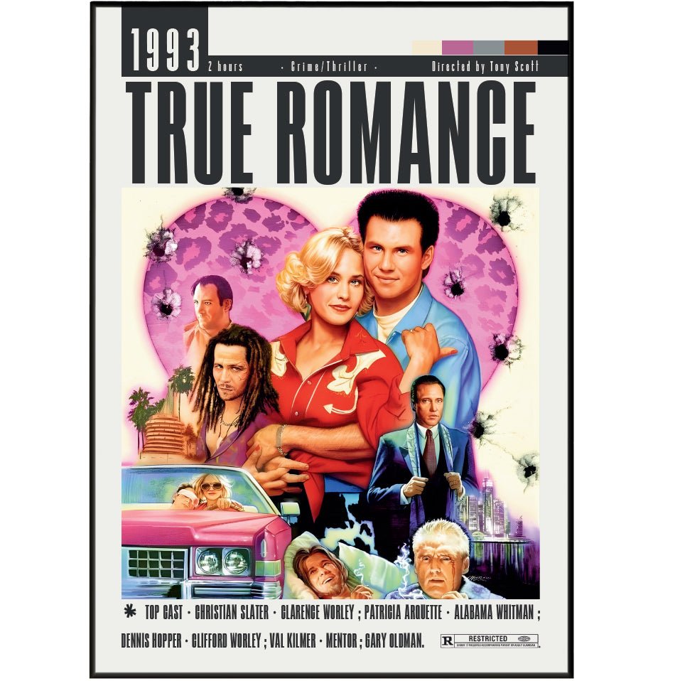 True Romance Movie Poster - 98 Types StudioModern Minimal Movies