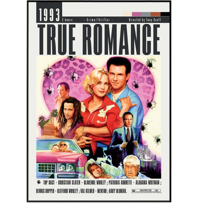 True Romance Movie Poster - 98 Types StudioModern Minimal Movies