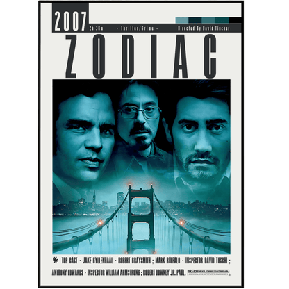 Zodiac (2007) Movie Poster - 98 Types StudioModern Minimal Movies