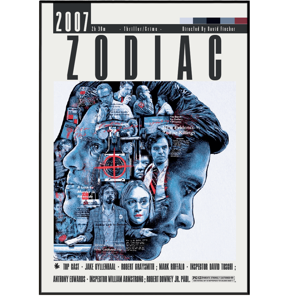 Zodiac (2007) Movies Poster - 98 Types StudioModern Minimal Movies