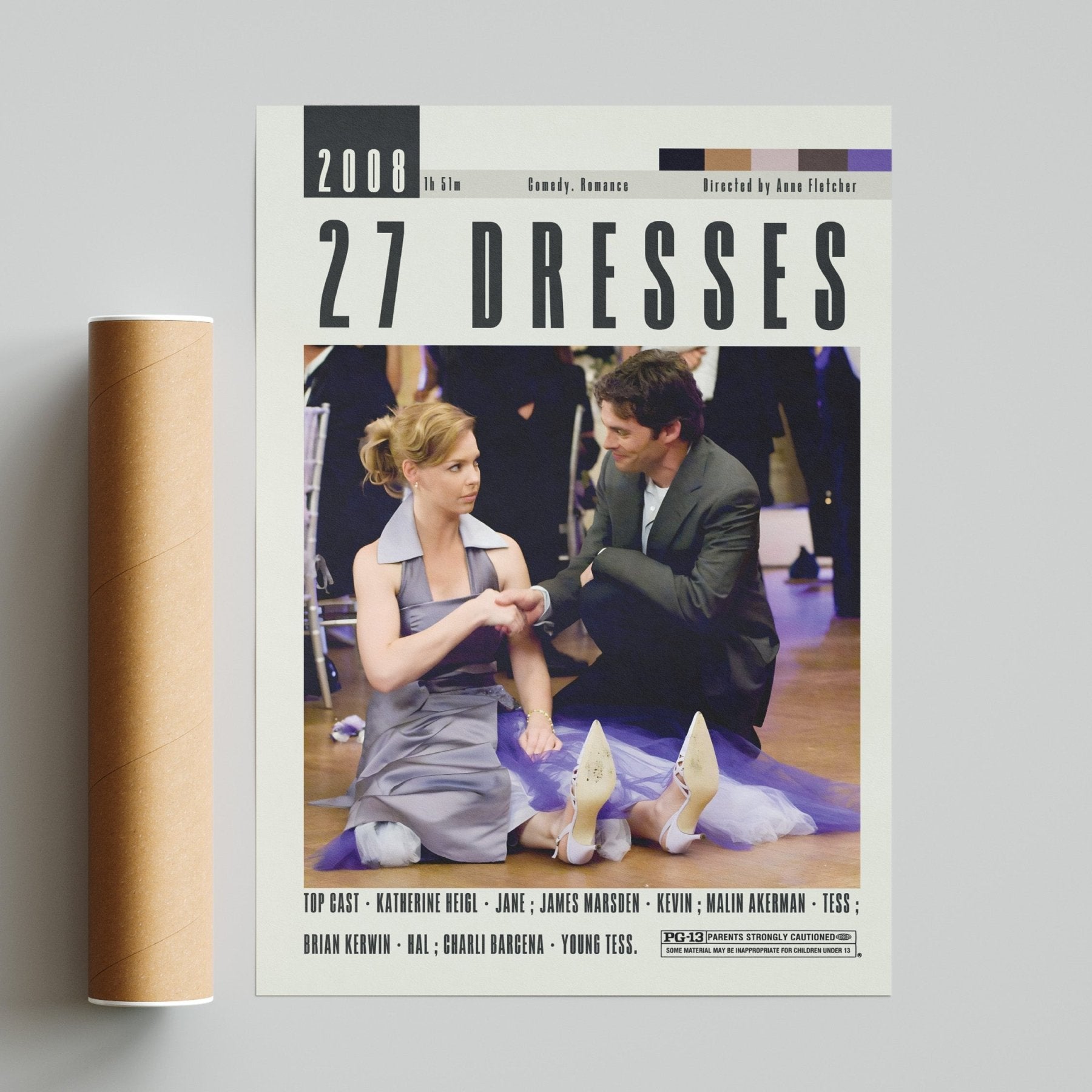 27 Dresses Poster | Anne Fletcher Movies - 98typesModern Minimal Movies