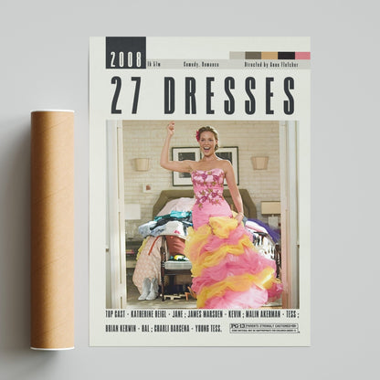 27 Dresses Poster | Anne Fletcher Movies - 98typesModern Minimal Movies