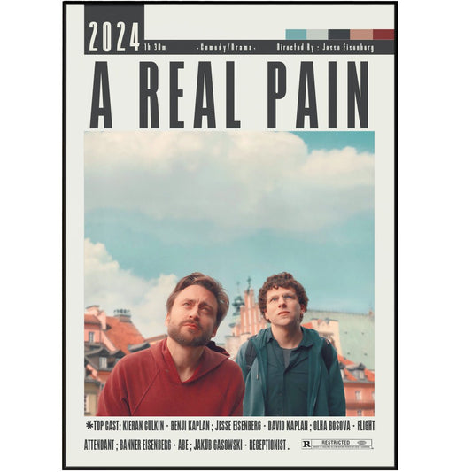 A Real Pain Movie Poster - 98typesModern Minimal Movies