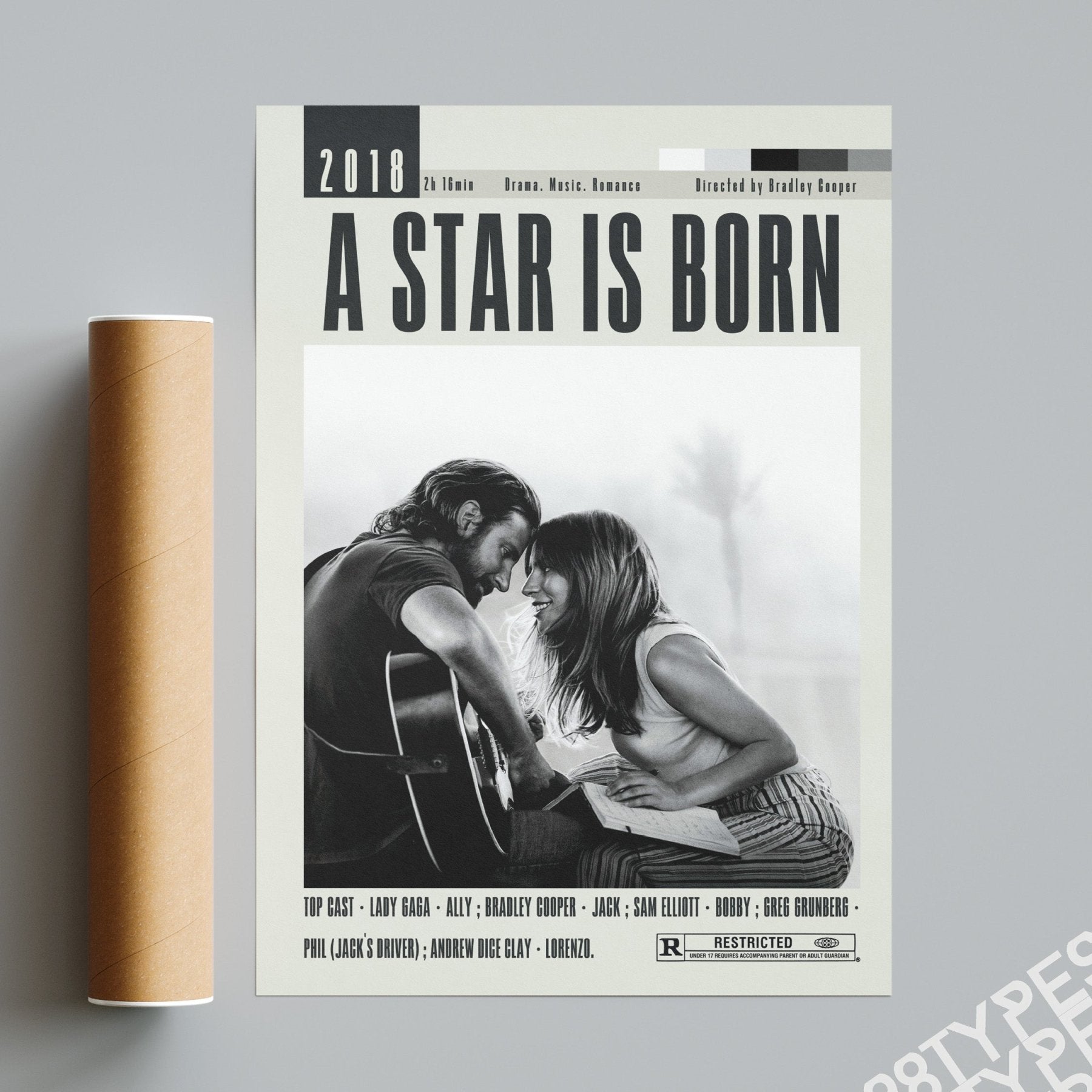 A Star Is Born Poster | Bradley Cooper Movies - 98typesModern Minimal Movies