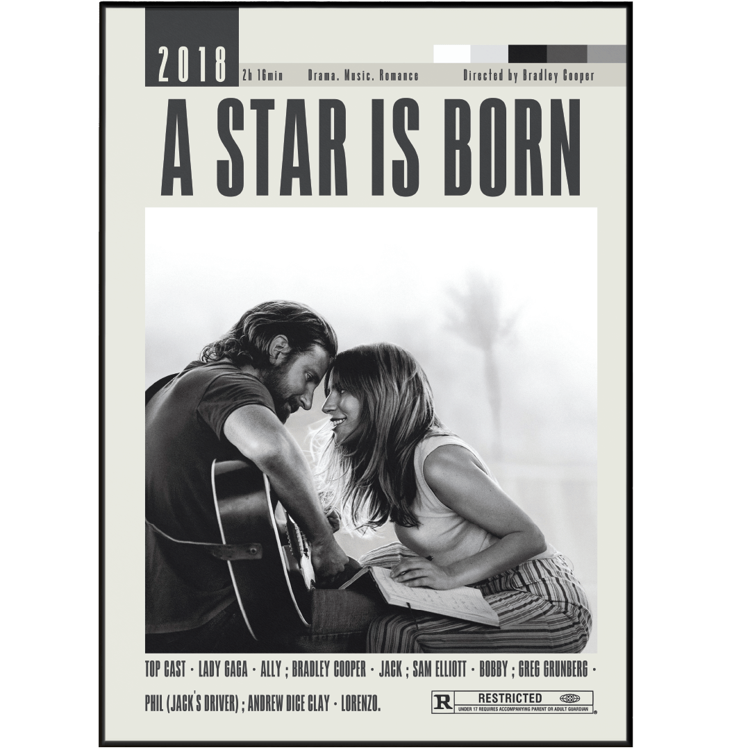 A Star Is Born Poster | Bradley Cooper Movies - 98typesModern Minimal Movies