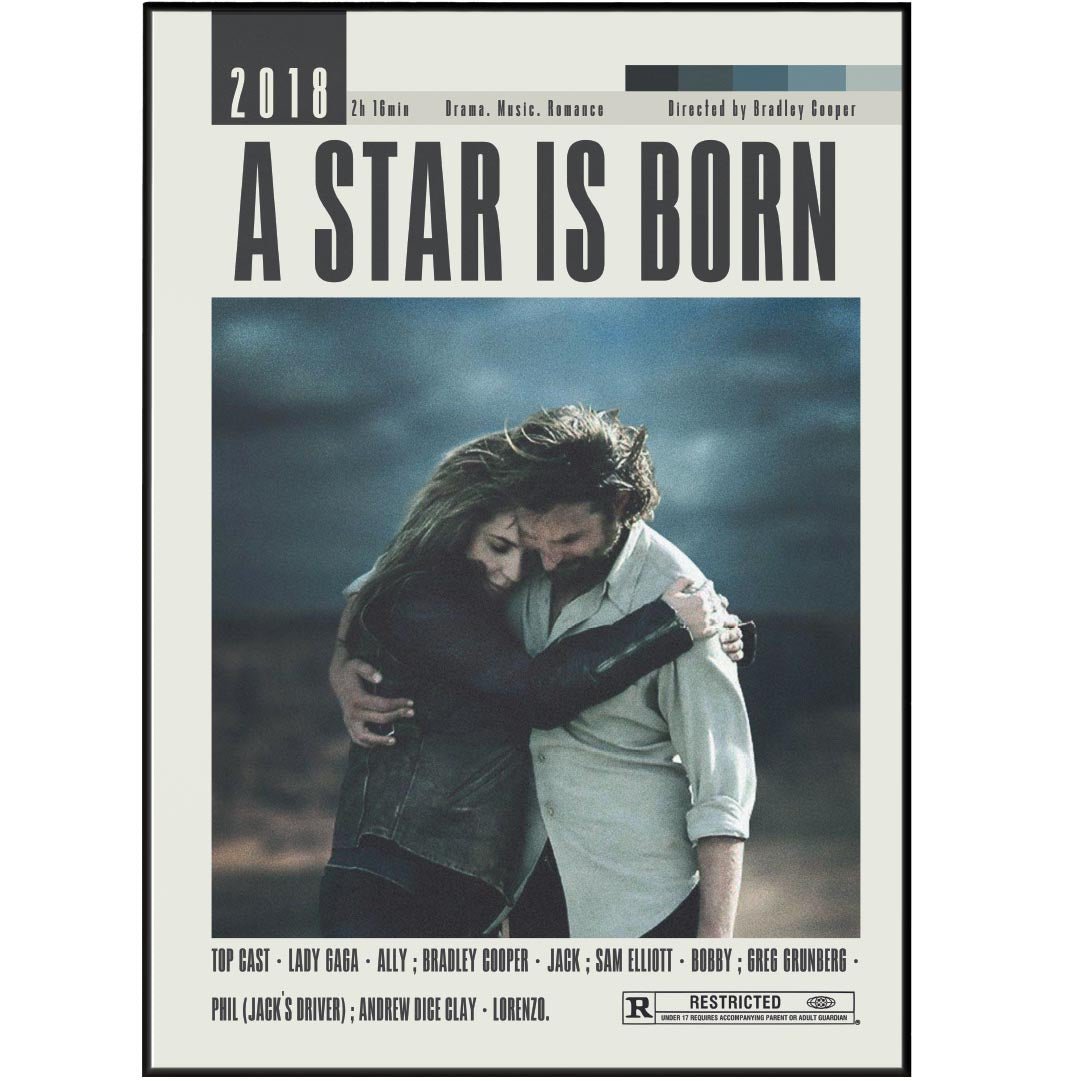 A Star Is Born Poster | Bradley Cooper Movies - 98typesModern Minimal Movies