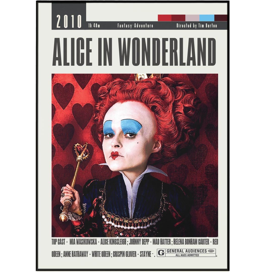 Alice in Wonderland Poster | Tim Burton Movies - 98typesModern Minimal Movies